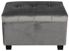 Tmavo šedá zamatová podnožka Dark Grey - 50 * 34 * 33 cm