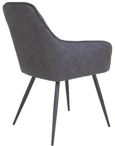 Tmavosivé čalúnené jedálenské kreslá v súprave s podrúčkami 2 ks Harbo – House Nordic