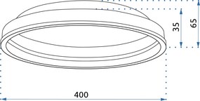 Toolight Toolight, LED stropné svietidlo 40cm, 22W, APP1462, biela, OSW-07982