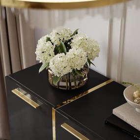 KOMODA SANTINO 4D ČIERNY LESK + ZLATÁ 158 cm