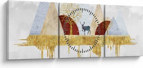 Obraz - Dekor (s hodinami) (90x30 cm)