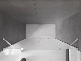 Mexen Velar Duo, posuvné sprchové dvere do otvoru 200 cm, 8mm sklo námraza, biela matná, 871-200-000-32-20