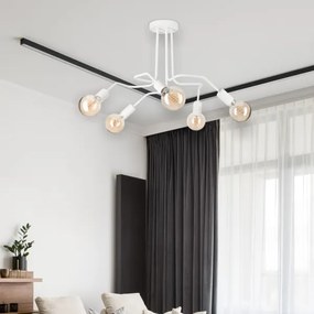 Prisadený luster MATYLDA 5xE27/60W/230V biela