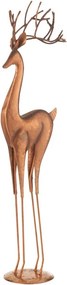 Medená kovová dekorácia jeleň Deer - 14*10*54 cm