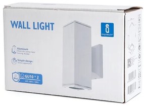 Aigostar - Vonkajšie nástenné svietidlo 2xGU10/230V biela IP65 hranatý