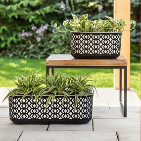 PLASTOVÝ KVETINÁČ ETNIC 20X40 CM ZLATÁ