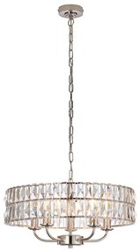 Endon 104467 - Luster na reťazi CLIFTON 5xE14/6W/230V lesklý chróm/číra