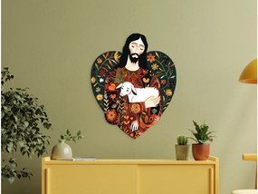 drevko |  Obraz V srdci Dobrého pastiera  60 x 48 cm