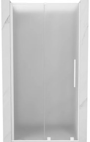 Mexen Velar L, posuvné sprchové dvere do otvoru 110 cm, 8mm sklo námraza, biela matná, 871-110-003-31-20