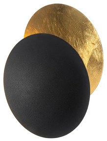 Moderné nástenné svietidlo čiernej farby so zlatou - Sunrise