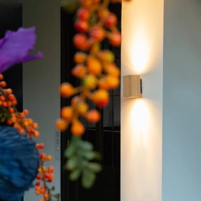 Rustikálna nástenná lampa drevená štvorcová 2-svetlá - Sandy