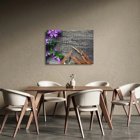 Sklenený obraz - lúčne kvety (70x50 cm)