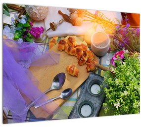Sklenený obraz - letný piknik (70x50 cm)