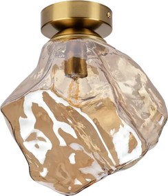 Stropné svietidlo CRISTAL 1xE14/15W/230V mosadz/dymovo-béžová