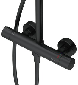 Sprchový systém AM.PM Like F07LA422 s termostatickou sprchovou batériou, čierny