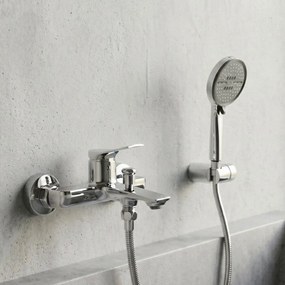Rea Vision Premium, nástenná vaňová batéria s ručnou sprchovou súpravou, chrómová, REA-B6739