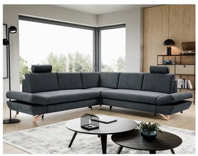 Rozkladacia rohová čalúnená sedacia súprava s úložným priestorom do tvaru L AVESTA antracit