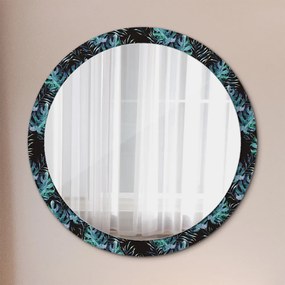 Okrúhle ozdobné zrkadlo Exotické listy fi 100 cm