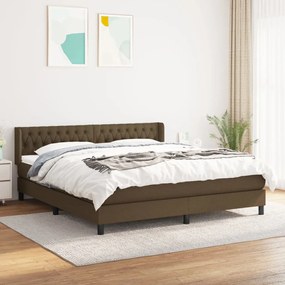 Boxspring posteľ s matracom tmavohnedá 180x200 cm látka 3129972