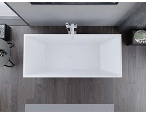 Mexen Lita, voľne stojaca vaňa 170 x 75 cm, biela-čierna, biely prepad, 52121707575-20