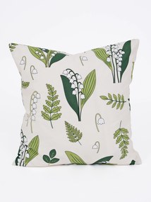 Bavlnená obliečka na vankúš Renforcé 40 × 40 cm - Konvalinky prírodné