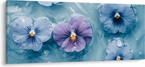 Obraz - Fialky vo vode (120x50 cm)