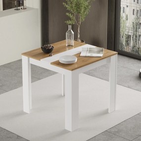 Štvorcový jedálenský stôl Houseland Future 01 biely/dub Castello