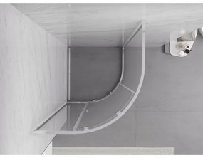 Mexen Exo, štvrťkruhový sprchovací kút s posuvnými dverami 100 x 100 cm, 6mm číre sklo, chrómový profil, 8131-100-100-01-00