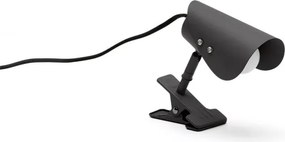 Čierna kovová stolová lampa s klipom (výška 16 cm) Jula – Kave Home