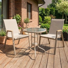 Dekorstudio Okrúhly stôl na balkón ISLAND 60cm - béžový