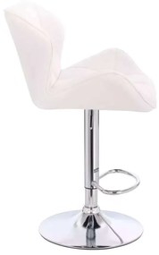 LuxuryForm DESIGN Barová stolička MILANO VELUR na striebornom tanieri - biela