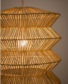 Závesné svietidlo v prírodnej farbe s ratanovým tienidlom Dakit – Kave Home