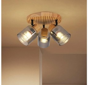 Brilagi - Bodové svietidlo HYGGE 3xE14/15W/230V kaučukovník/dymová