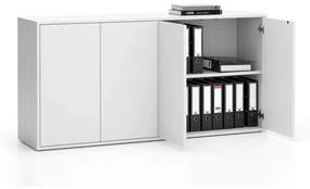 Kancelárska skrinka s dverami LAYERS, dlhá, 1582 x 400 x 777, biela