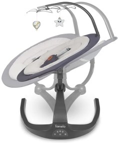 Lionelo - Detské hojdacie kresielko s melódiou RINA 4× AA Grey Concrete + diaľkové ovládanie