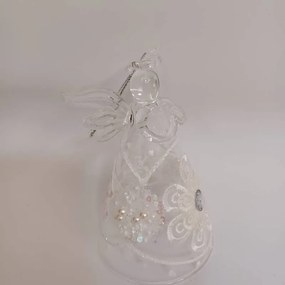 DECOLED Sklenený anjel, 7 x 11 cm