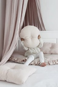 Okrúhly vankúš s gombíkom púdrovo ružová 40 cm