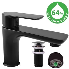 RAV SLEZÁK Vltava umývadlová batéria s clic-clac čierna vte427.0kcmat VTE427.0CMAT