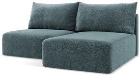 Tyrkysovomodrá rozkladacia/s úložným priestorom rohová pohovka (pravý roh) Kalena – Makamii