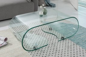 Extravagantný sklenený konferenčný stolík Fantome 90cm