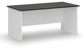 Kancelársky písací stôl rovný PRIMO WHITE, 1600 x 800 mm, biela/wenge