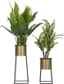 Sada 2 ks kvetinových stojanov Couple Cup čierno-zlatá