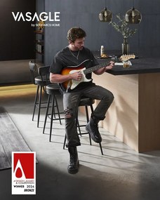 VASAGLE EKHO Collection - Sada 2 barových stoličiek s otočným operadlom LBC889 Farba: čierna