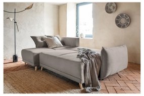 Svetlohnedá menčestrová rozkladacia rohová pohovka (variabilná) Lazy Lukka – Miuform