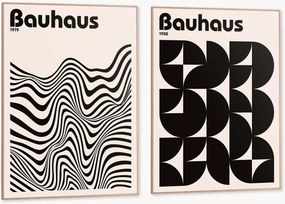 Nástenné dekorácie v rámoch Bauhaus Shapes, 2 ks