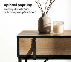 Konzolový stolek Elano 80 cm černý/Dub Craft