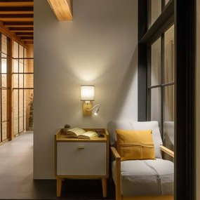 Brilagi - LED Nástenná lampa NUBILA WOOD 1xE27/25W/230V + LED/3W dub/šedá