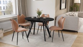 Mazzoni ALMO Čierny mat / čierne nohy - OVÁLNY ROZKLADACÍ STÔL 120-220 cm PRE 10-12 OSÔB