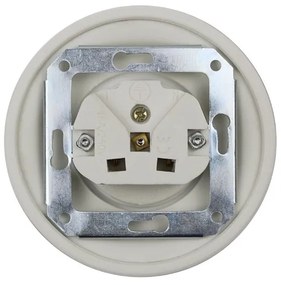 Elhard Okrúhla keramická zásuvka, biela KV2000W