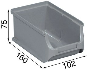 Allit Plastové boxy PLUS 2, 102 x 160 x 75 mm, sivé, 24 ks